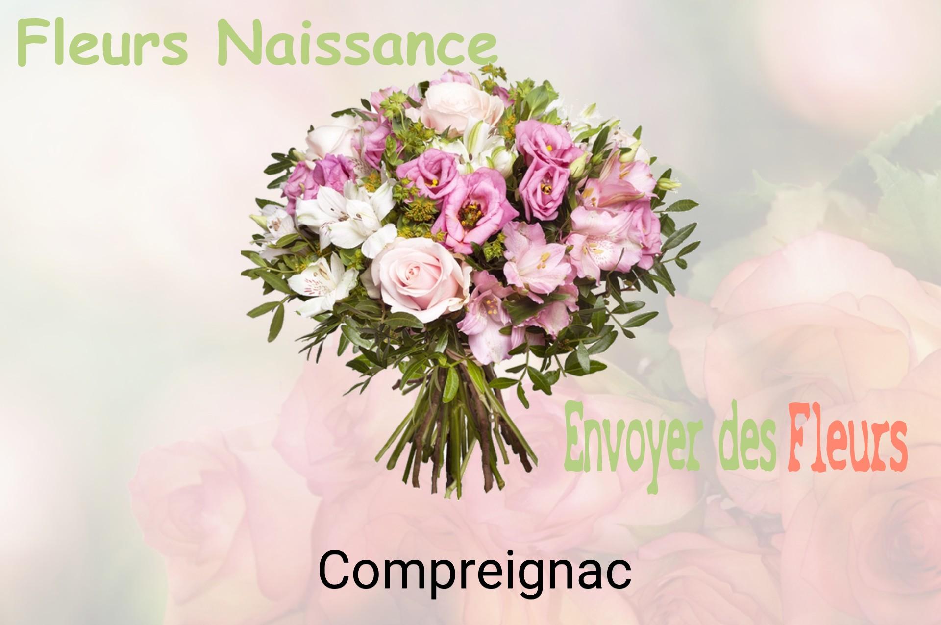 Bouquet de fleurs de naissance livré à Compreignac