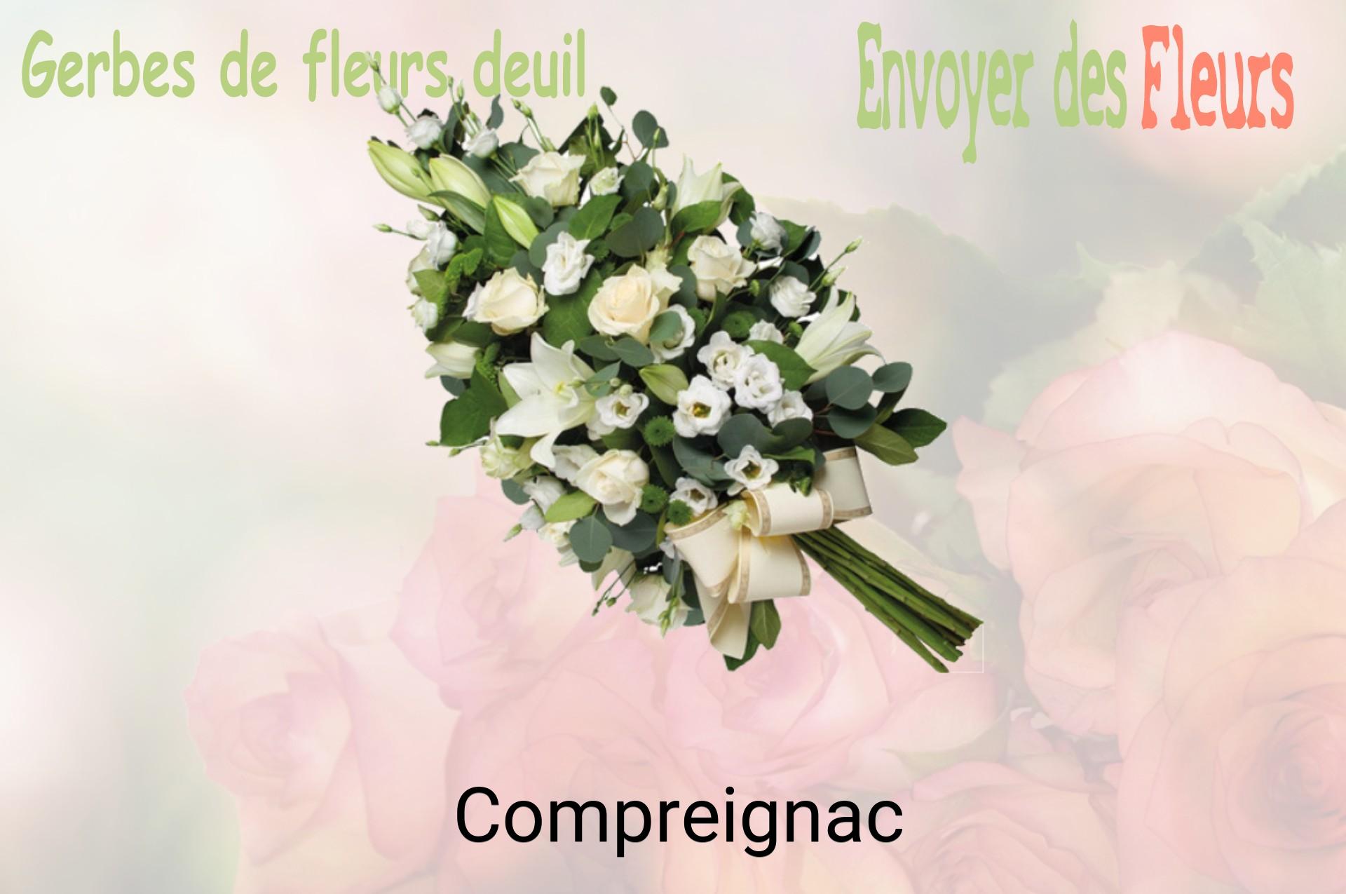 Gerbe de fleurs de deuil livrée à Compreignac